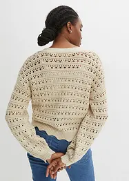 Ajour-Strickjacke aus reiner Baumwolle, bonprix