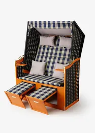Strandkorb mit kariertem Stoff, bonprix