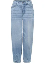 Jean barrel taille haute, coton, bonprix