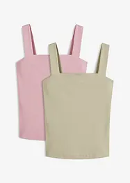 Ripp-Top aus Bio-Baumwolle (2er Pack), bonprix