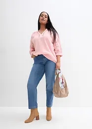 Tunique en gaze de coton avec broderie anglaise, bonprix
