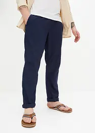 Regular Fit Schlupfhose mit Leinenanteil, Straight, bonprix