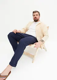 Regular Fit Schlupfhose mit Leinenanteil, Straight, bonprix