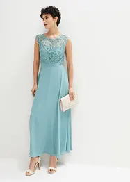 Robe longue avec empiècement dentelle, bonprix