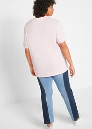 Weites Long-Shirt mit V-Ausschnitt, Kurzarm (5er Pack), bonprix