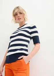Pull à rayures, demi-manches, bonprix