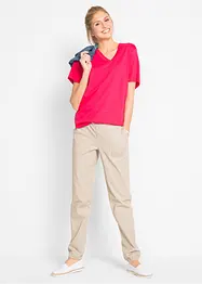 Lot de 5 T-shirts longs et amples à col V, bonprix