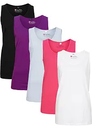 Long-Top aus reiner Baumwolle (5er Pack), bonprix