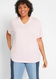Weites Long-Shirt mit V-Ausschnitt, Kurzarm (5er Pack), bonprix