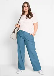 Pantalon large en lin mélangé, bonprix