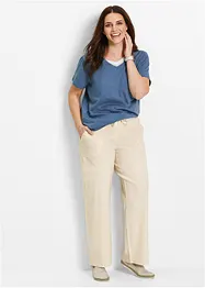 Pantalon large en lin mélangé, bonprix