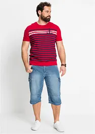 Bermuda long poches cargo en denim léger, coupe loose, bonprix