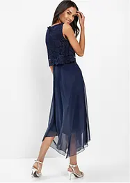 Robe premium en crêpe avec dentelle, bonprix