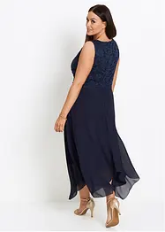 Robe premium en crêpe avec dentelle, bonprix