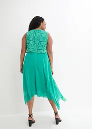 Robe premium en crêpe avec dentelle, bonprix