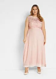 Robe longue avec empiècement dentelle, bonprix