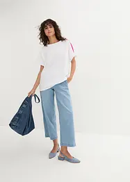T-Shirt mit Neonstreifen aus reiner Bio-Baumwolle, bonprix