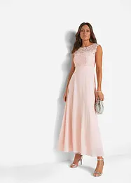 Robe longue avec empiècement dentelle, bonprix