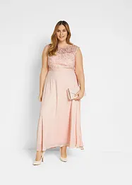 Robe longue avec empiècement dentelle, bonprix