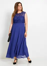 Robe longue avec empiècement dentelle, bonprix