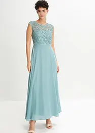 Robe longue avec empiècement dentelle, bonprix