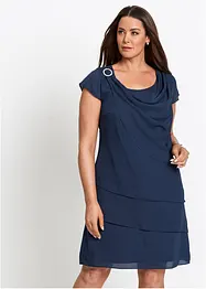 Robe en crêpe avec broche sur l'épaule, bonprix