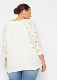 Tunique en gaze de coton avec broderie anglaise, bonprix