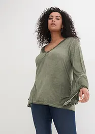 Shirt-Tunika mit Spitze, bonprix