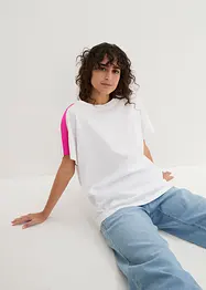 T-Shirt mit Neonstreifen aus reiner Bio-Baumwolle, bonprix