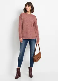 Pull oversize à boutons, bonprix
