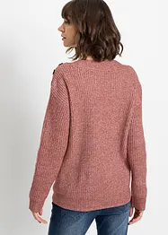 Pull oversize à boutons, bonprix