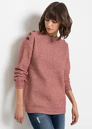 Pull oversize à boutons, bonprix