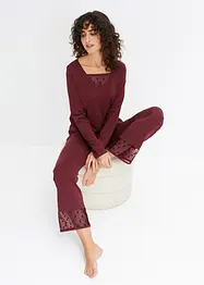 Pyjama mit Spitzeneinsatz, bonprix