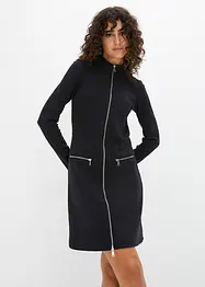 Minikleid aus Punto di Roma mit Reißveschlussdetail, bonprix
