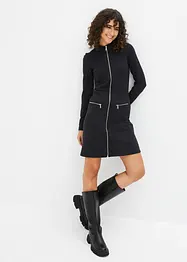 Minikleid aus Punto di Roma mit Reißveschlussdetail, bonprix