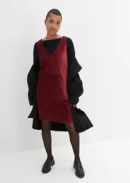 Latzkleid aus Jersey-Cord, knieumspielend, bonprix