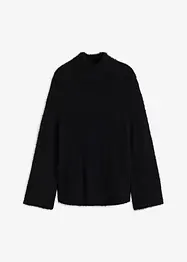 Pull boxy en fil plume à manches larges, bonprix