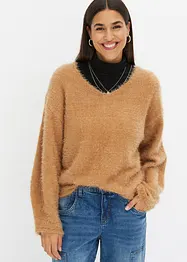 Pullover mit kuscheligem Federgarn, bonprix