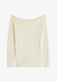 Off-Shoulder-Ripp-Pullover, bonprix