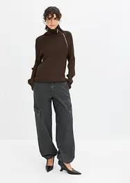 Ripp-Pullover im Used Look, bonprix