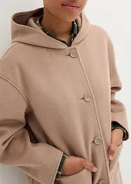 Manteau court aspect laine à capuche, bonprix