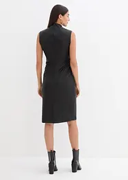 Lederimitat-Kleid mit Drapierung, bonprix