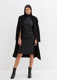 Lederimitat-Kleid mit Drapierung, bonprix