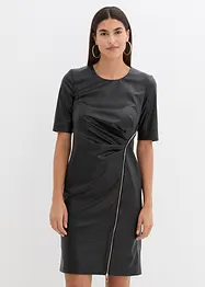 Lederimitat-Kleid mit Zipper-Detail, bonprix