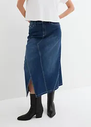 Jupe asymétrique en jean extensible, bonprix