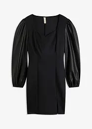 Kleid mit Lederimitat, bonprix