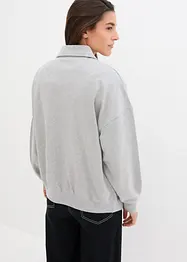 Sweatshirt mit V-Ausschnitt und Polokragen, bonprix