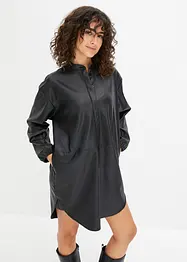 Oversized Lederimitat-Kleid, bonprix