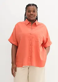 Oversize Halbarmbluse mit Leinen, bonprix