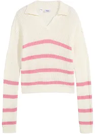 Pull en maille fille à col polo, bonprix